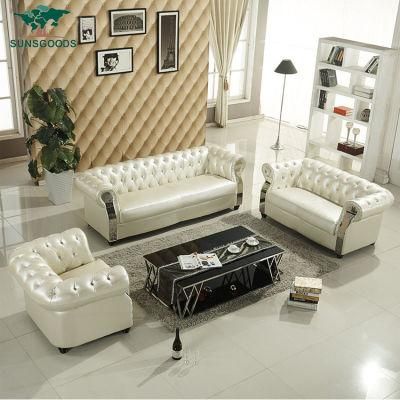 Chinese Modern Leisure Genuine Leather Furniture Living Room Sofa