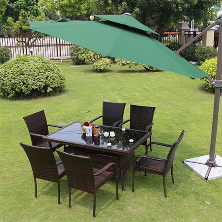 Retro Modern Popular Rattan Aluminum Table Chairs Leisure Outdoor Garden Furniture Set