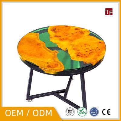 High Quality Modern Round Table Coffee Table World Map Wood River Table