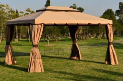 400*400cm Modern Garden Waterproof Roof Gazebo Sunshade Outdoor Steel Pavilion