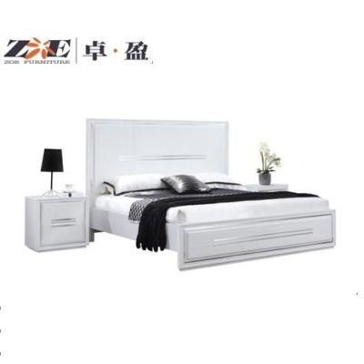 Online Selling Kd Package MDF White Color Modern Bed