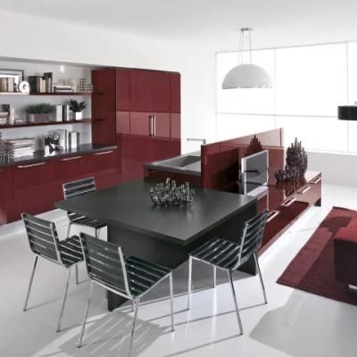 2019 Modern Red Colorful Kitchen Cabinet, Hotel Kitchen Furniture, Customized Kitchens