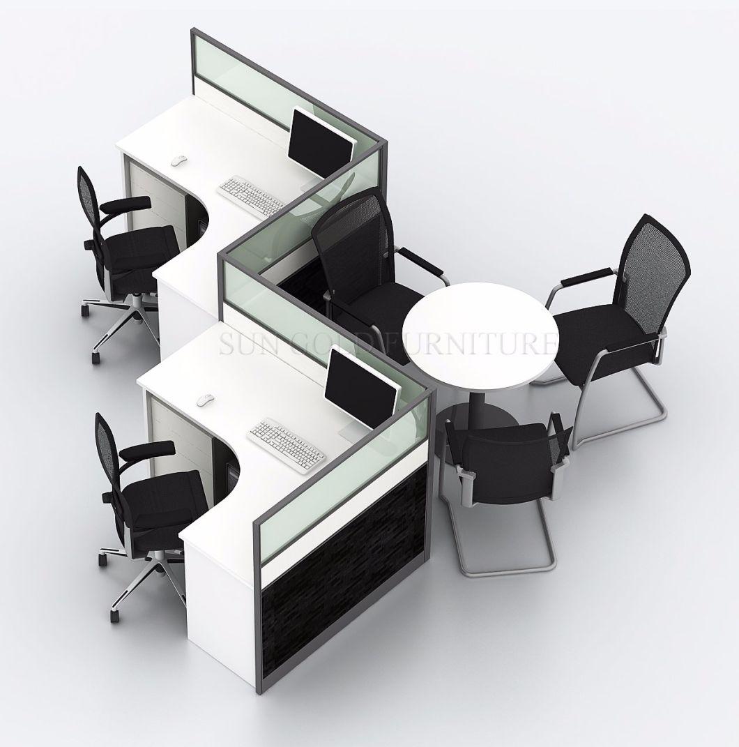 Latest Modern Aluminium T Shaped 2 Person Office Desk (SZ-WST741)