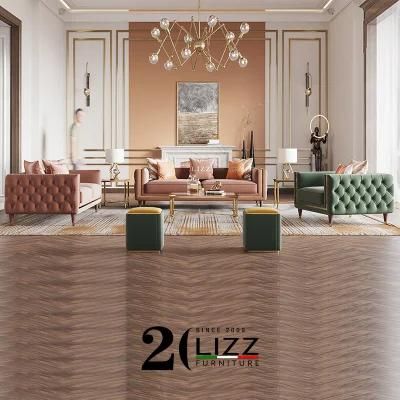 Latest Design Home Furniture 1+2+3 Luxury Fabric Sofas