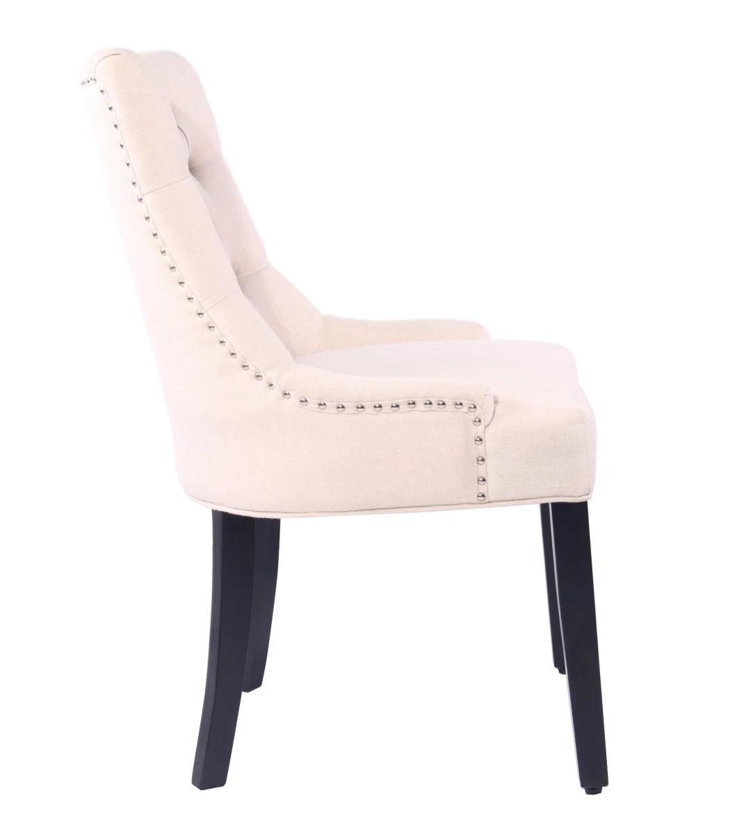 Modern Furniture Classic Dining Wood and Fabric Tufted Upholstered Side Restaurant Dining Chair