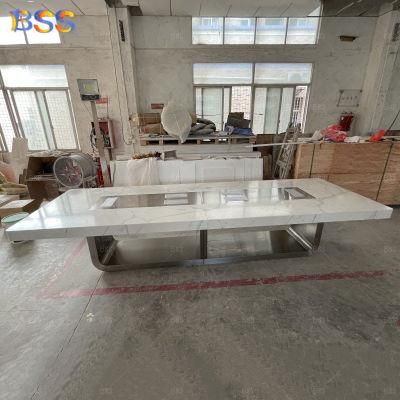 Conference Room Table Modern Quartz Top Conference Room Table with Power