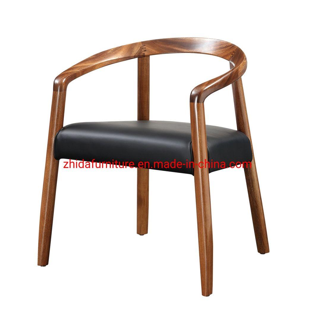 Modern Bedroom Desk Chair Walnut Wood Coffee Shop Reception Area Chair