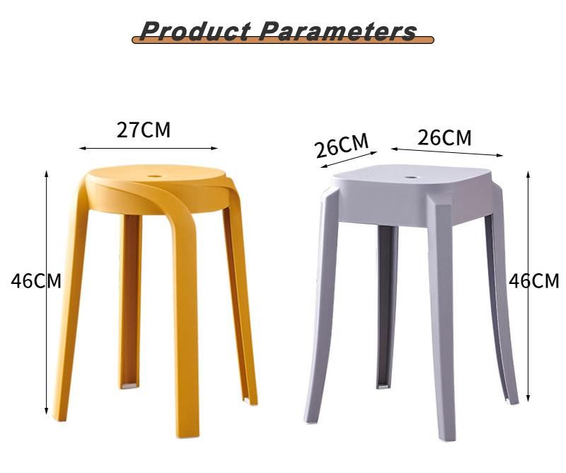 Home Bedroom Furniture Living Room Dining Plastic Stools with Thick, Study Bathroom Stool Chair