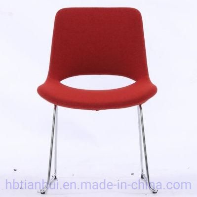 Modern Furniture Hot Sale Upholstery Mounded Foam Dining Chair and Steel Base Dining Chairs