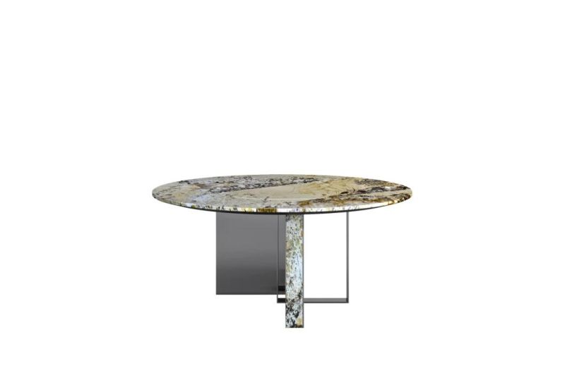 High Quality Luxury Modern Pandora Natural Marble Piano Lacquer Mirror Stainless Metal Villa Restaurant Living Home Dining Table Dt04-3