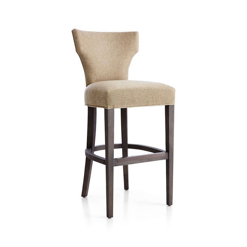 Luxury Modern Solid Wood Cafe Bistro Bar Stool Chair with Fabric or Leather Seat