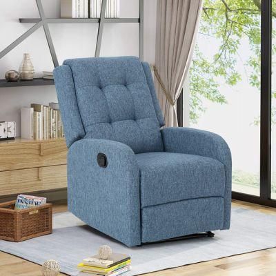 Modern Design Hot Sale High Quality One Seat Fabric Office Chair Living Room Recliner Sofa Home Furniture with Button design