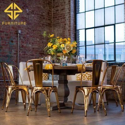 Wholsale Modern Cheap Golden Metal Stackable Wedding Banquet Chair for Event Party Used