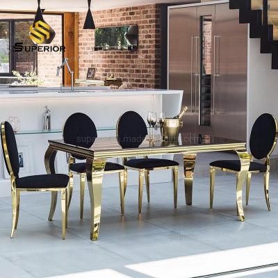 Hot Selling High Quality Gold Metal Frame Dining Table for Home