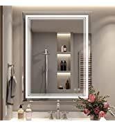 24 X 36 Inch LED Mirror for Bathroom, Adjustable 3 Colors White Warm Natural Lights Vanity Fog Free Dimmable Lights Brightness Memory Mirror