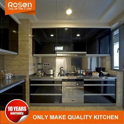 Modern Design Black Wood Lacquer Wholesale Modular Kitchen Cabinets Furniture