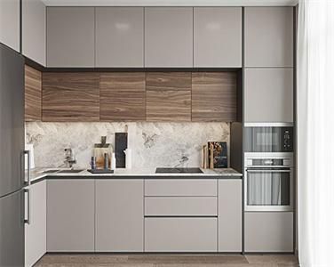Home High Pressure L Shaped Melamine Kitchen Cabinet in Small Kitchen