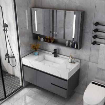 Rock Board Bathroom Cabinet Modern Simple Light Luxury Washbasin Cabinet Washbasin Mirror Cabinet Combination