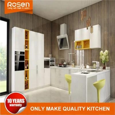 White High Glossy Lacquer U Shape Kitchen Cabinet Furniture