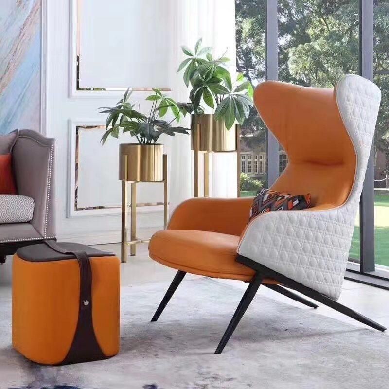 Luxury Modern Hotel Ergonomic Lounge Chair with Ottoman