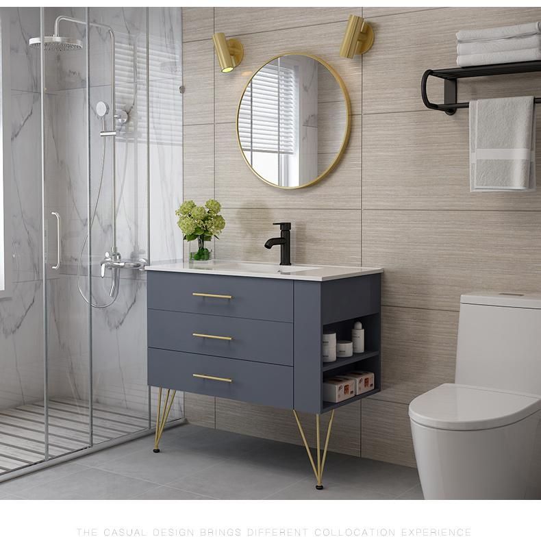 Wood Modern Wall Melamine Board MDF Hotel Bathroom Cabinet Furniture