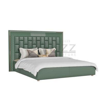 Comfortable Modern Design Pure and Fresh Style Home Furniture Hotel Genuine Leather Bed