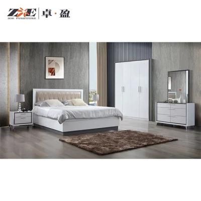 High Glossy Modern Hotel Bedroom Furniture Wooden Storage Bedroom Set