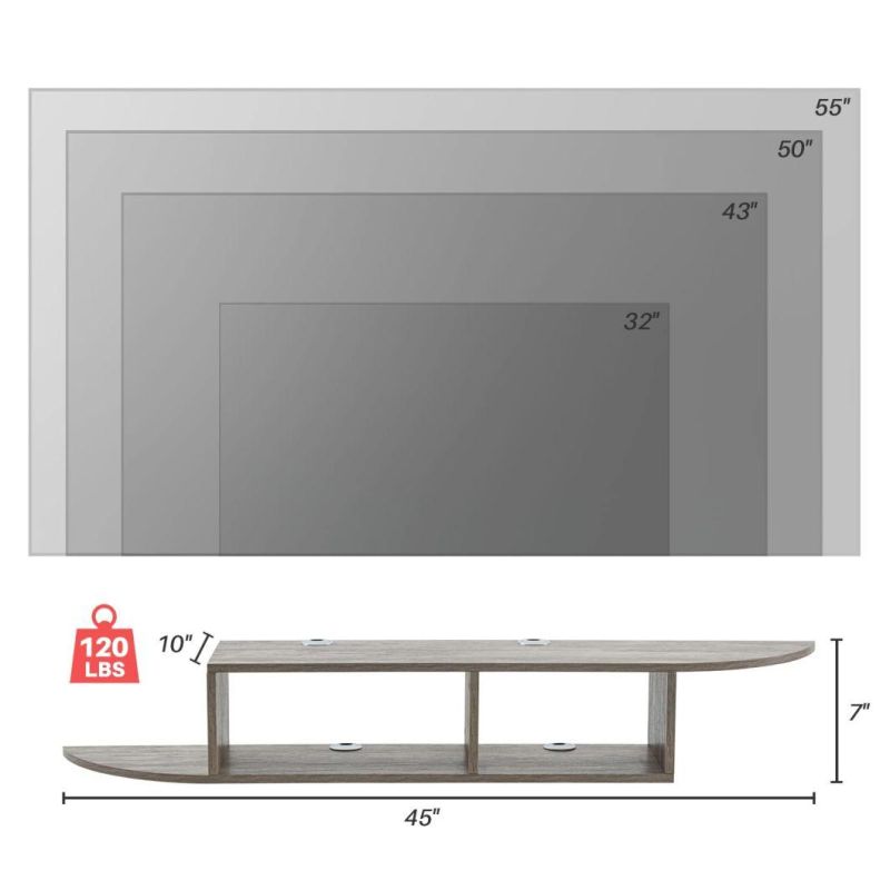 TV Stand Wall Mounted Entertainment TV Shelf Modern Media Console TV Storage Shelf for Living Room Bedroom