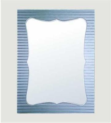 Rectangle Grid Black Lighted Bathroom Mirror Framed Wall Mounted