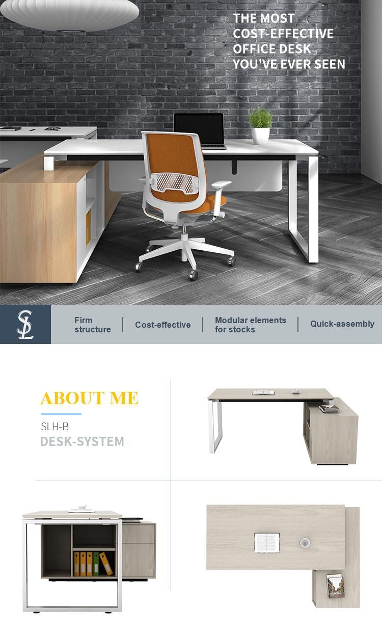 Modern Steel Office Furniture L Shaped 2 Seat Director Manager Desk