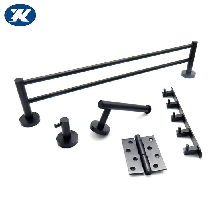 Wall Mounted Matt Black Bathroom Towel Shelf Holder Stainless Steel Shower Towel Rack