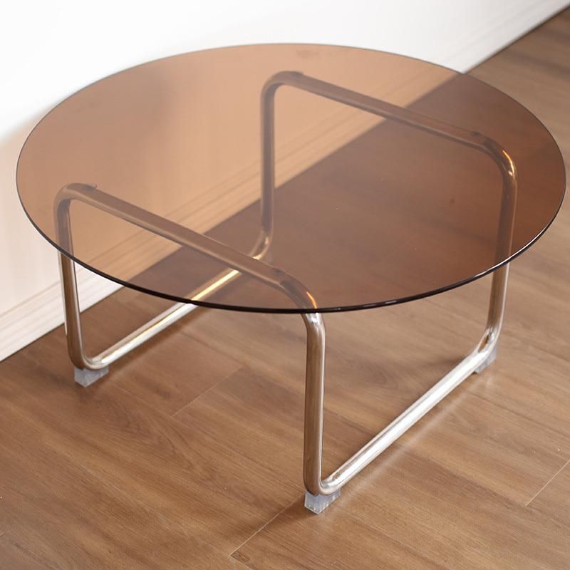 Modern Glass Furniture Light Luxury Leisure Transparent Small Round Table
