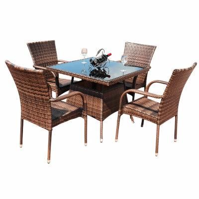 Rattan Outdoor Furniture Solid Wicker Garden Sets PE Rattan Table and Chairs