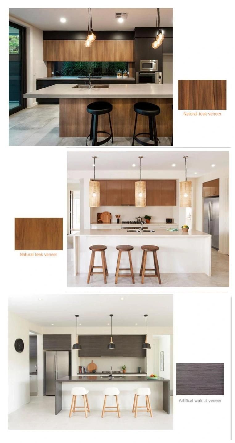 High Quality Modular Wood Grain Wood Veneer Kitchen Cabinet