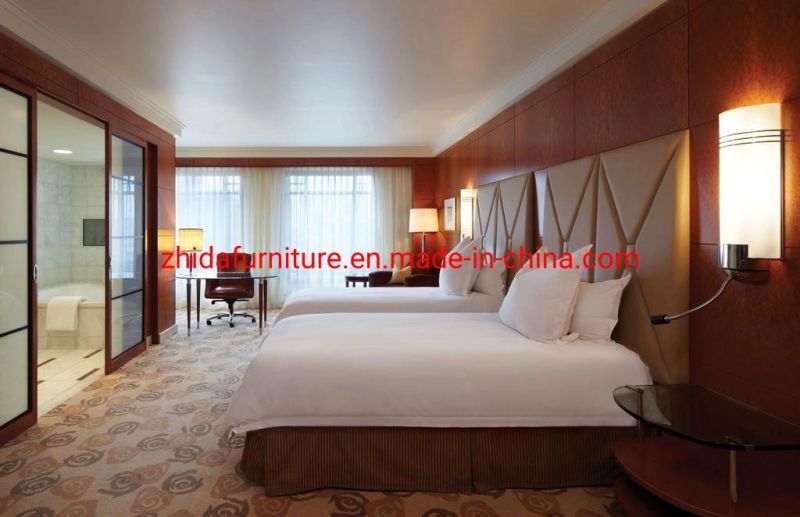 Customized Factory Luxury Modern Wooden Hotel Furniture for Bedroom Set with Double Bed