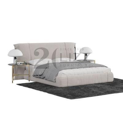 Modern Simple Bedroom Bed Base Upholestery in Fabric Headboard with Good Quality for Home Hotel Vilia