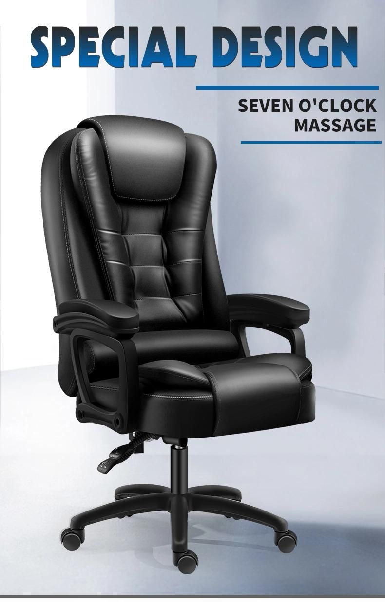 Office Star Padded Faux Leather Seat and High Back Massage Executive Office Chair