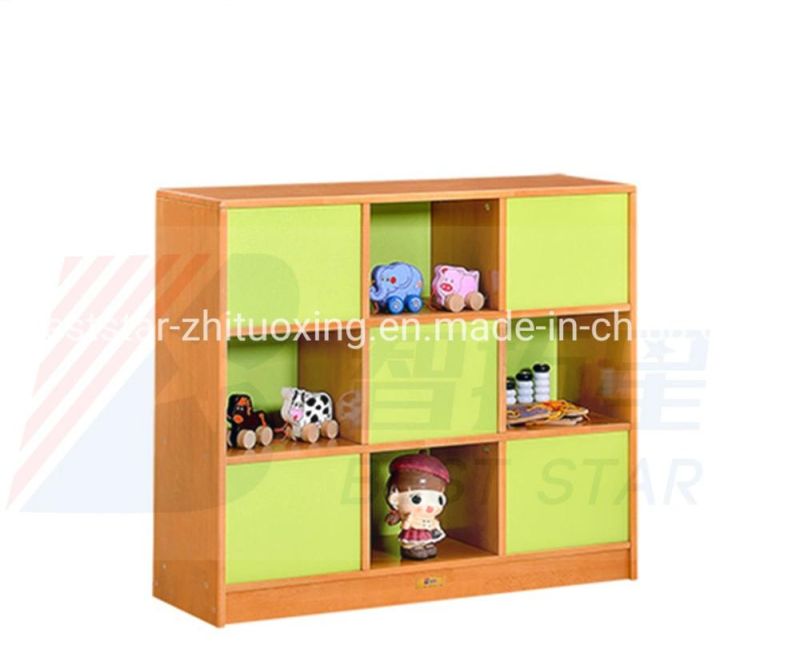 Preschool and Kindergarten Day Care Wood Book Cabinet, Children School Classroom Furniture, Kids Nursery Toy Storage Cabinet, Baby Storage Cabinet with Drawer