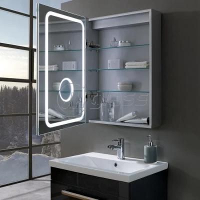 Modern Lighted Wall Mounted Single Double Three Door Medicine Mirror Vanity Cabinet in China