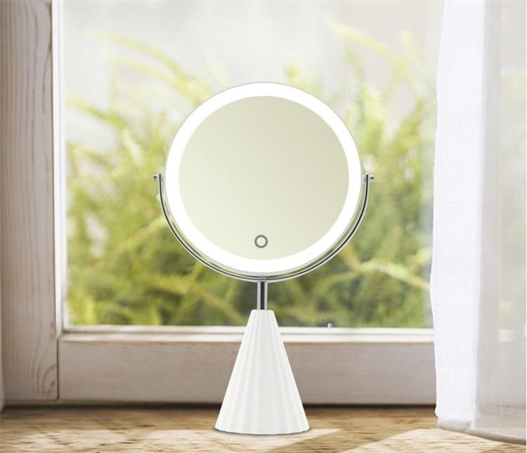 Lighted Personalized Round Table Desktop Cosmetic LED Makeup Mirror