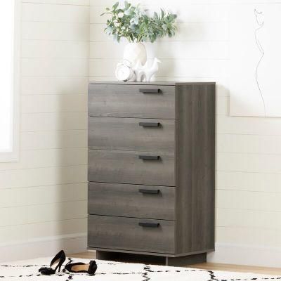 Classic Furniture Coffee Table Wooden Cabinet Gray Wash 5 Drawer Double Dresser Sideboard for Bedroom