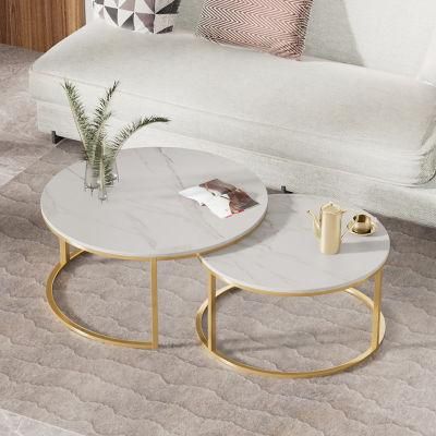 Slate Round Coffee Table Italian Home Table Modern Minimalist Retractable Economical TV Cabinet Combination