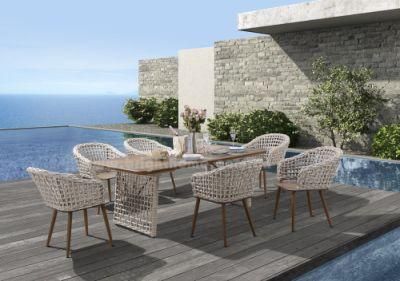 Aluminium Frame Outdoor Wicker Dining Set Furniture