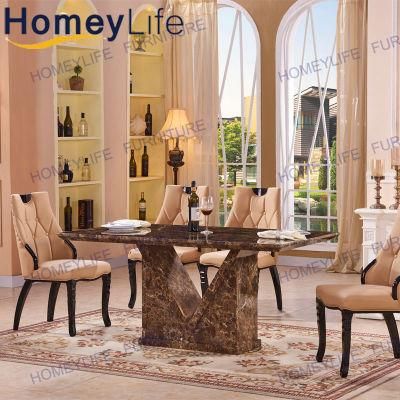 Unique Design Home Furniture Hollow Solid Marble Dining Table