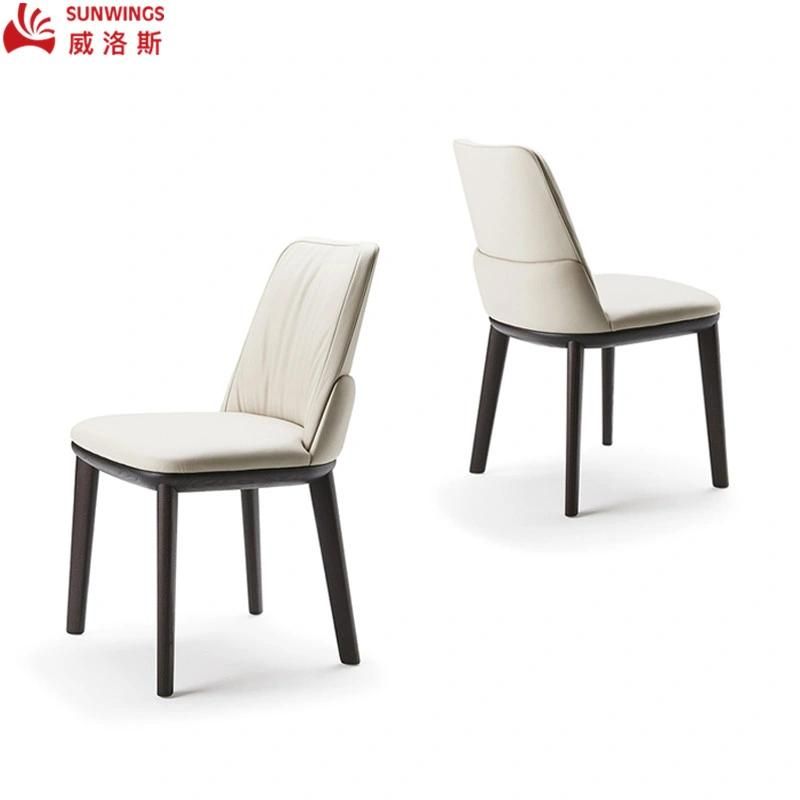 Nordic Solid Wood PU Leather Dining Chair Furniture for Hotel