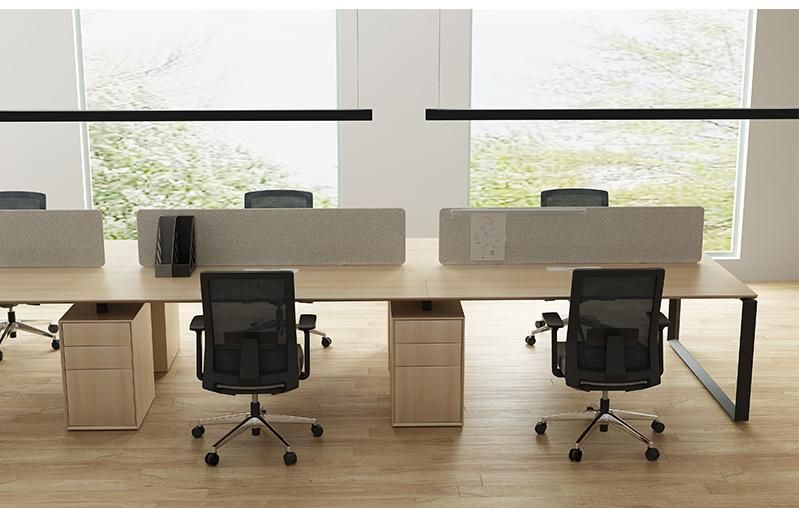 Modern Design Wooden Cabinet Solid Surface Partition Workstation Desk for 8 Person