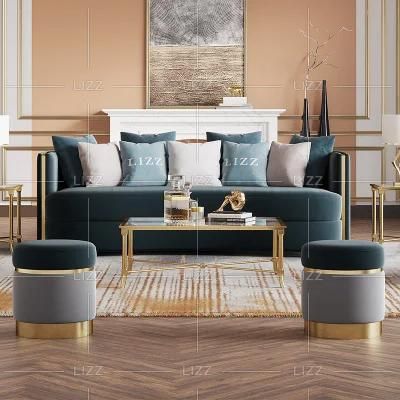 Luxury Modern Contemporary Italian Home Furniture Sectional Green Living Room Set Fabric Leisure Sofa