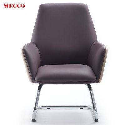 Luxury Hotel Executive Office Chair PU Visitor Chair with 180 Deg Resilient Mechanism Leather Waiting Chair