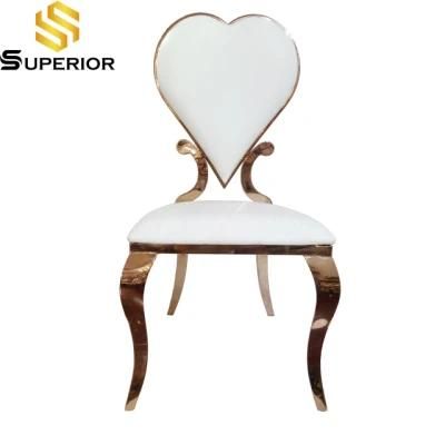 Low Price Restaurant Luxury Gold Hotel Chair Stainless Steel Love Back