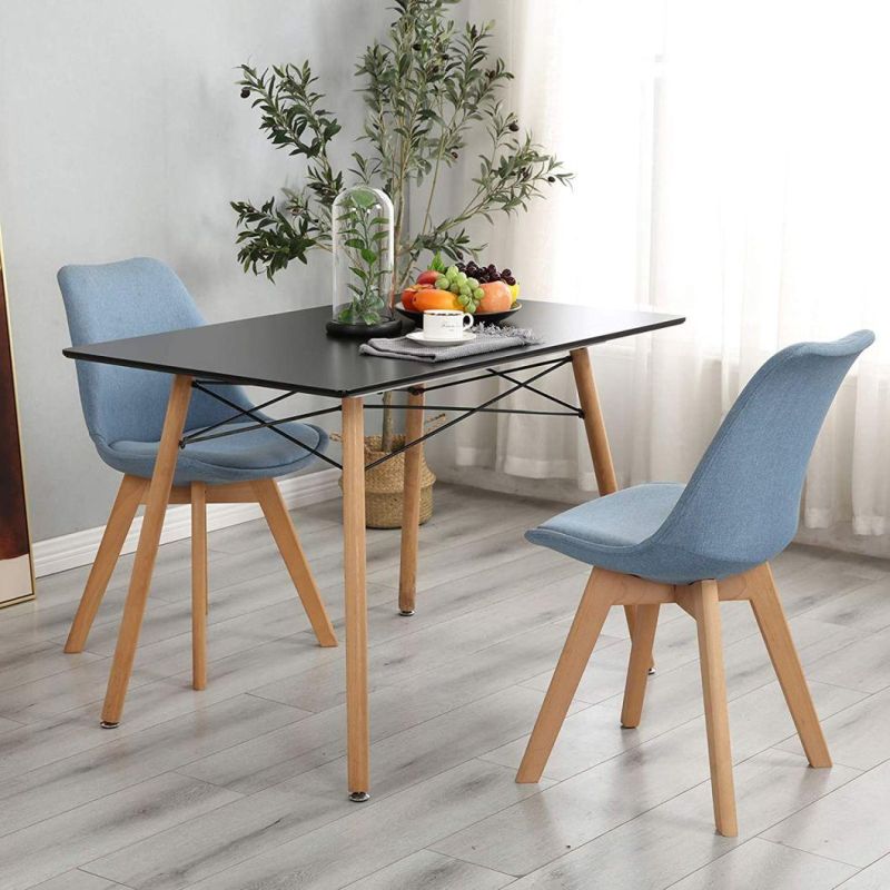 Wholesale Modern Design Nordic Cheap High Quality Wood Legs Blue Plastic Dining Chair and Table Set for Kitchen